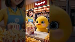 The Little Duck's Popcorn Surprise!#shotrs #duck #cute #cuteanimals #cartoon