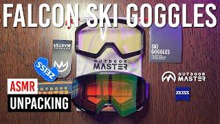 Outdoor Master Falcon Cylindrical Zeiss Lens Ski Goggles Unpacking (ASMR)