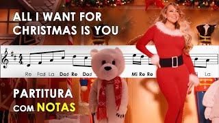 All I Want for Christmas Is You | Partitura com Notas para Flauta Doce, Violino | Mariah Carey