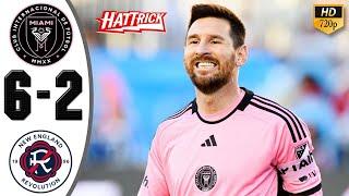 Inter Miami vs New England 6-2 Highlights & All Goals 2024  Messi Hattrick