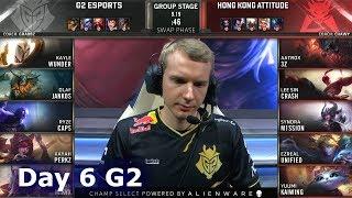 G2 vs HKA | Day 6 S9 LoL Worlds 2019 Group Stage | G2 eSports vs HK Attitude