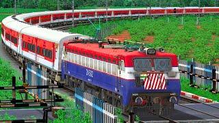 HIGH SPEED TRAINS CURVE CROSSING | TRAIN RAILWAY | BUMPY RAILROAD | RAILWORKS SIMULATOR | NTG GAMING