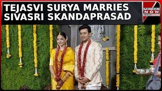 Watch: BJP MP Tejasvi Surya Ties Knot With Carnatic Singer Sivasri Skandaprasad In Bengaluru