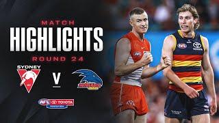 Sydney Swans v Adelaide Crows Highlights | Round 24, 2024 | AFL