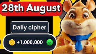 28th August Hamster Kombat Daily Cipher Morse Code  Claim 1,000,000 Coins Task Reward