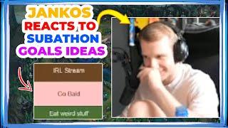 Jankos Reacts to SUBATHON GOALS Ideas 