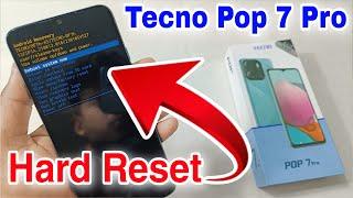 Tecno Pop 7 Pro Hard Reset || Pattern Unlock 