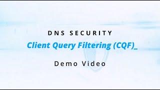 EfficientIP Client Query Filtering Demo Video