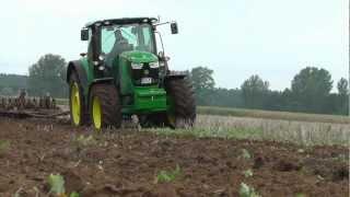 John Deere 6210R AutoPowr Test: Pflügen mit 6-Schar und Packer *uncut*