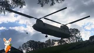 CH47 lands on RABBIT! Little Switzerland NC, Hurricane Helene Aftermath