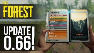 UPDATE v0.66! New Survival Book, Log Zipline, Makeshift Sled! The Forest