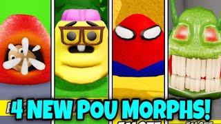 [UPD 14] How to get 4 NEW POU MORPHS in Pou Morphs! ALIEN GENIUS EATEN SPIDER DUDE - Roblox