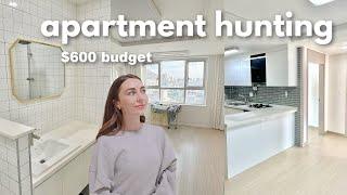 APARTMENT HUNTING IN KOREA ($600) touring, rent prices + tips