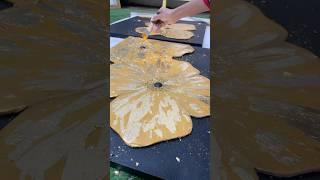 First time using gold leaf #goldleafpainting #goldleaf #acrylicpainting #acrylic