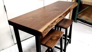 Walnut Live Edge Bar Table - Country Lane Furniture