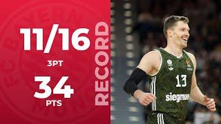 Andreas Obst: EUROLEAGUE RECORD FOR MOST 3-POINTERS MADE IN A GAME!