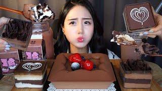 SOFT AND SWEET CHOCOLATE CAKE ASMR DESSERT MUKBANGㅣWHIPPED CREAM TIRAMISU PUDDING