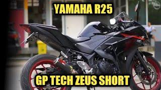 KNALPOT GP TECH ZEUS SHORT + SLIP ON KIT || YAMAHA R25 || MANTAP ~ Jeri Carlone