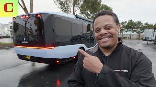 First Drive Towing Pebble Flow Electric RV