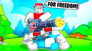 Using The PATRIOT MINIGUN in Roblox FLAG WARS