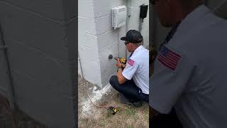 Drilling out a 3'' hole through a block wall (Time-Lapse)