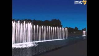 Анимация фонтана, г. Екатеринбур, река Исеть (Water fountain animation)