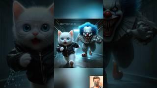 Chilling Creepy  The Clown and the Helpless Kitten | #cat #kitten #ai #shorts