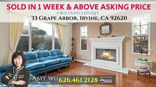 JUST SOLD IN IRVINE by Local Realtor Amy Wu | 33 GRAPE ARBOR., IRVINE CA 92620