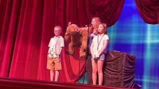 On stage with the Ventriloquist Lynn Trefzger; Disney Fantasy Spring 2023