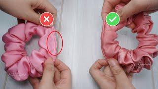 INVISIBLE STITCH on Scrunchies for Dummies  How to Make Satin Scrunchies