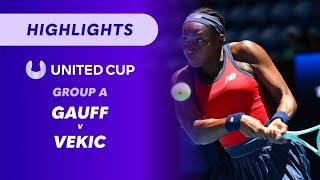 Coco Gauff (USA) v Donna Vekic (CRO) - United Cup Highlights | Wide World of Sports