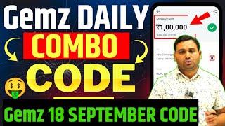 Gemz Daily Combo 18 September | Gemz Daily Code 18 September | Daily Combo Today | #gemzcombotoday