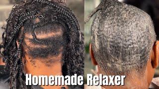 She Needed a Natural Relaxer DESPERATELY ‼️ NON-TOXIC HOMEMADE RELAXER