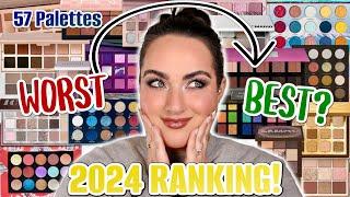 Ranking ALL 57 Eyeshadow Palettes I Tried in 2024! | Can You Guess My #1?