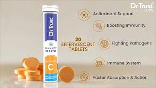 Dr Trust USA 1000 mg Vitamin C Amla Zinc Tablets Effervescent Sugar free 20 tablets