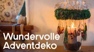 DIY:  Adventliches Windlicht mit Mooskranz und Naturmaterialien für gemütliche Winterabende! 