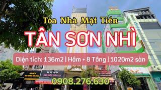 Bán tòa nhà mặt tiền đường Tân Sơn Nhì, quận Tân Phú (Diện tích: 136m2, Hầm + 8 Tầng, DT sàn 1020m2)