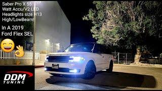 DDM TUNING SABER PRO X 55 WATT ACCU/V2 H13 LED LIGHTS INSTALLATION