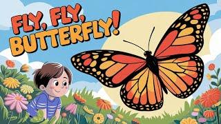 Fly Fly Butterfly  |Playful animal songs| Butterfly rhyme