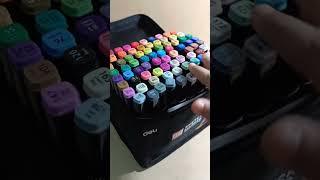 #Deli sketch Marker set 80 colours review️. #dual tip markers #shorts.