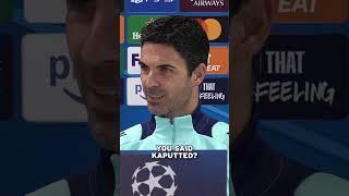 Mikel Arteta was delighted to have learnt a new word  #shorts #championsleague #arsenal #ucl