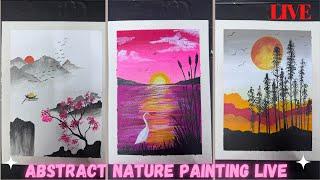 Abstract Nature painting live #ononnasartstudio #paintingtechniques