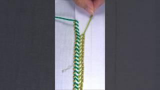 Latest satisfying  border line design hand embroidery easy tutorial