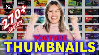 230+Youtube Thumbnails Bundle Download in PSD Files | Noreen Graphics |