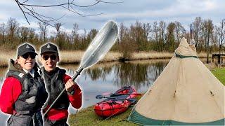 Packraft Winter Übernachtungstour EXTENDED CUT | Pomoly Ofen, Tentipi Zirkon 5CP & Anfibio Rebel Duo