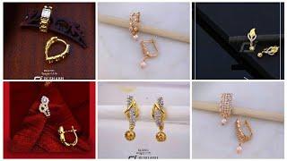 Latest gold hoop earrings design/Daily wear gold earrings design 2023