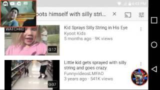 Smxb reaction kid shoots himself with silly string