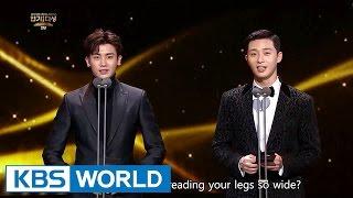 Park Seo Joon & Park Hyungsik from Hwarang presents an award [2016 KBS Drama Awards/2017.01.03]