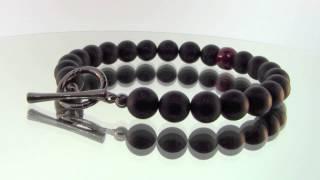 Onyx and Ruby Spirit Bead Bracelet Blackened Silver by Mander Jewelry