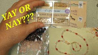 CRAFTERS SQUARE BEADS & BRACELET KIT, LETS MAKE A SET!